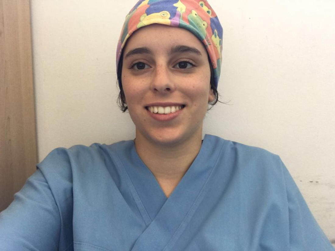 La nostra studentessa Agnese durante uno stage in ospedale