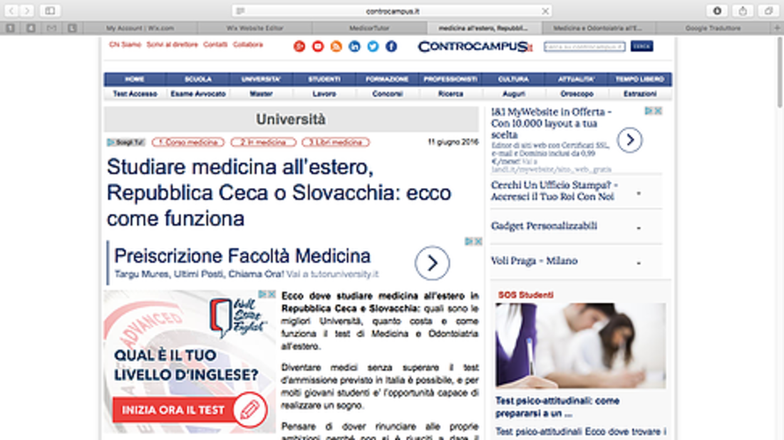 CONTROCAMPUS.IT scrive di noi: Consigli utili su come studiare Medicina in Repubblica Ceca e Slovacchia!