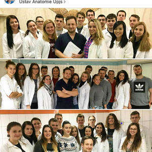  Lezione di Anatomia presso la Facoltà di Medicina alla UPJS di Kosice con il Prof. Mateffy.