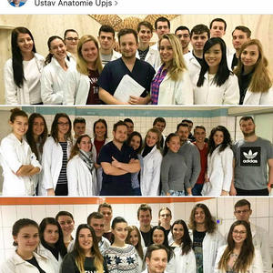 Lezione di Anatomia presso la Facoltà di Medicina alla UPJS di Kosice con il Prof. Mateffy.
