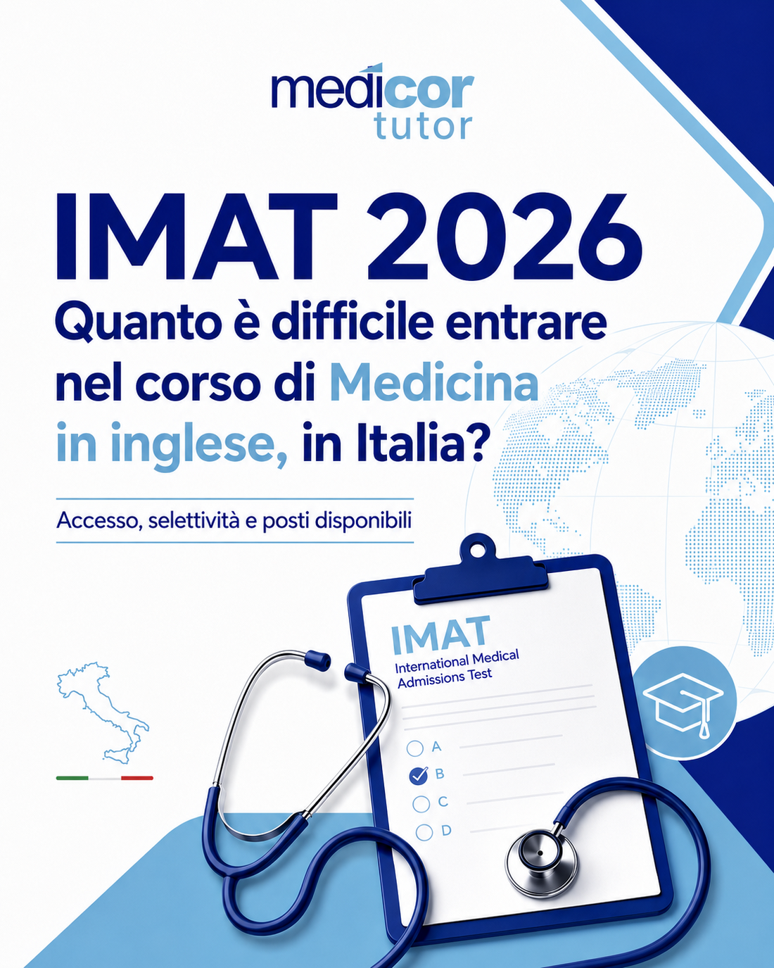 IMAT 2026: quanto è difficile entrare a Medicina in inglese? Nel 2025 solo 952 posti per 7.202 idonei. Scopri dati, trend e alternative.